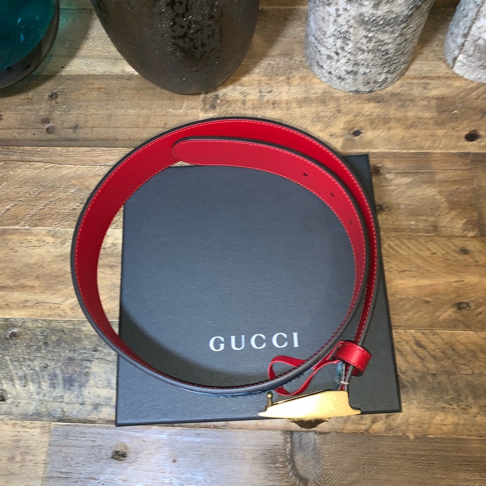 Gucci Supreme Blooms GG Logo Belt w/Tiger Buckle - Picture 3 of 8